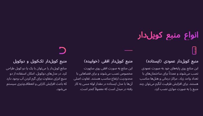 انواع منبع کویل دار